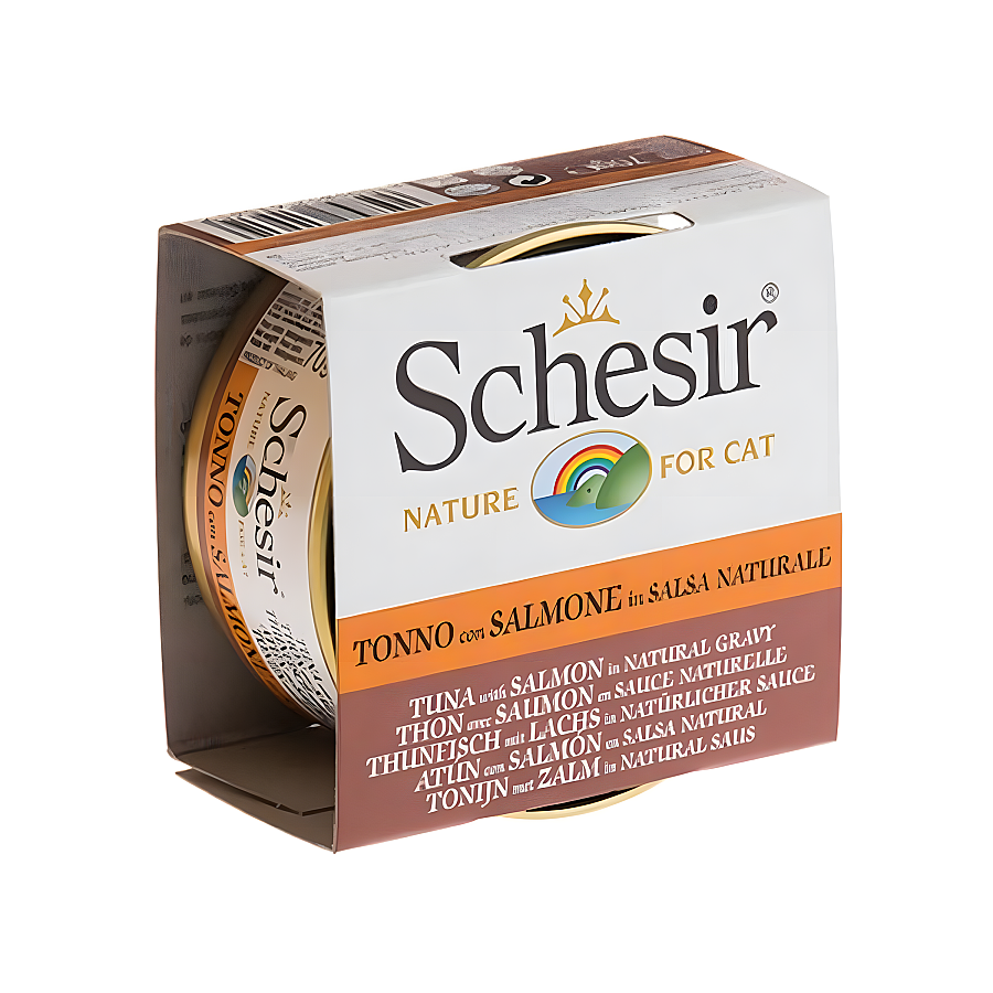 Schesir Broth Ton Balıklı ve Somonlu Kedi Konservesi 70 Gr - 1