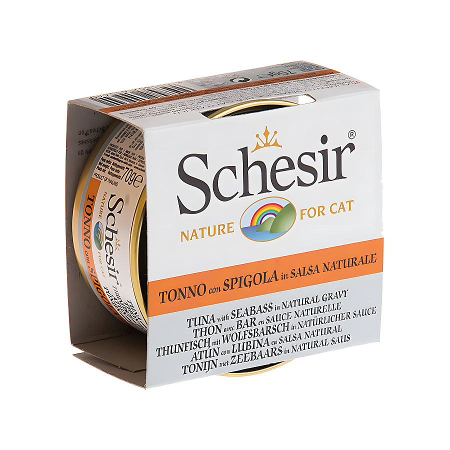 Schesir Broth Ton Balıklı ve Levrekli Kedi Konservesi 70 Gr - 1