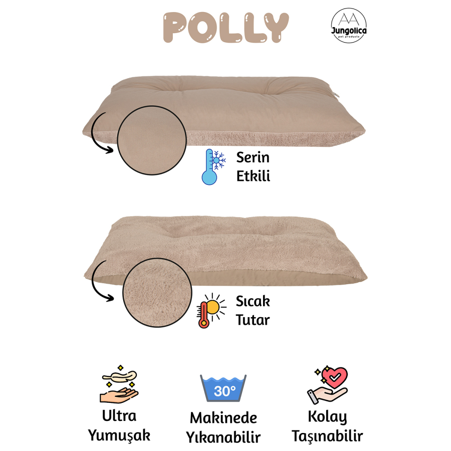 Jungolica Polly Açık Bej - Bej Evcil Hayvan Yatağı L - 4