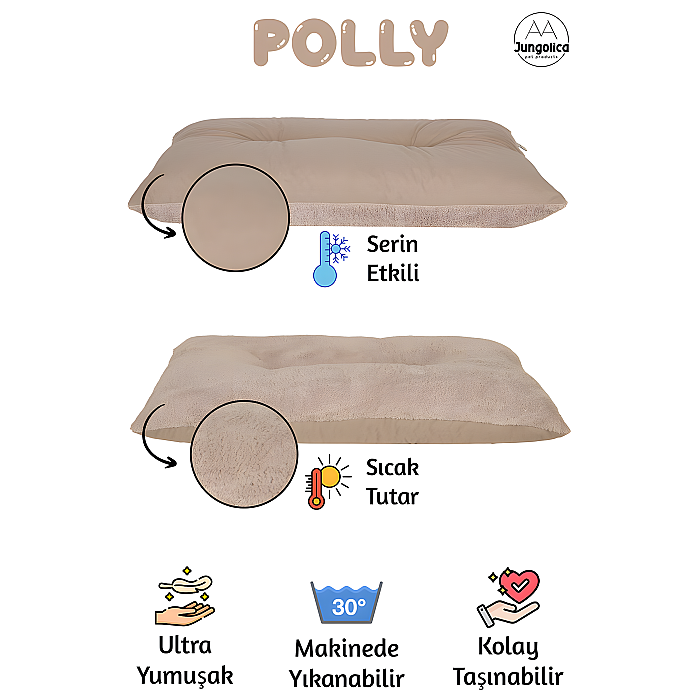 Jungolica Polly Açık Bej-Bej Evcil Hayvan Yatağı M - 2