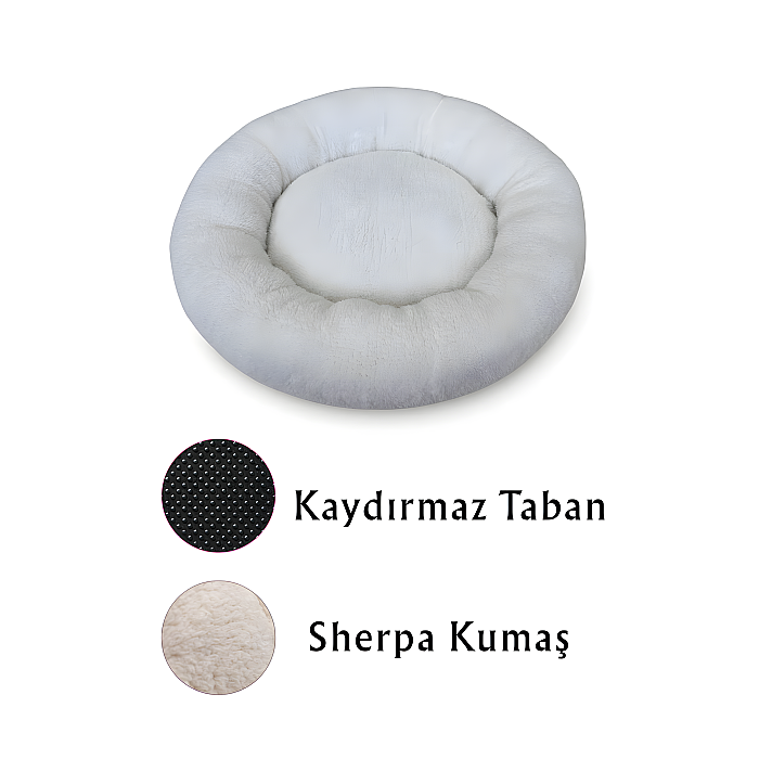 Jungolica Teddy Donut Ekru Evcil Hayvan Yatağı L - 2