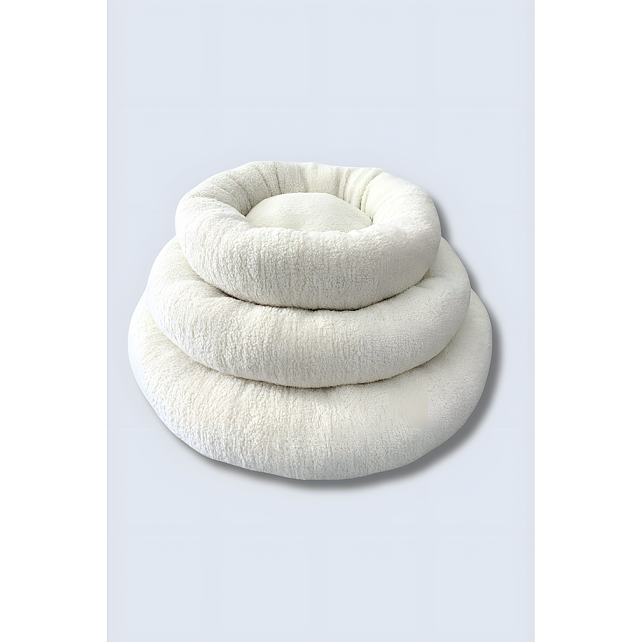Jungolica Teddy Donut Ekru Evcil Hayvan Yatağı M - 1
