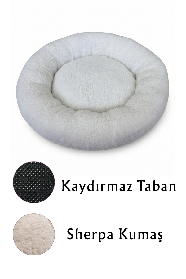 Jungolica Teddy Donut Ekru Evcil Hayvan Yatağı S - 5
